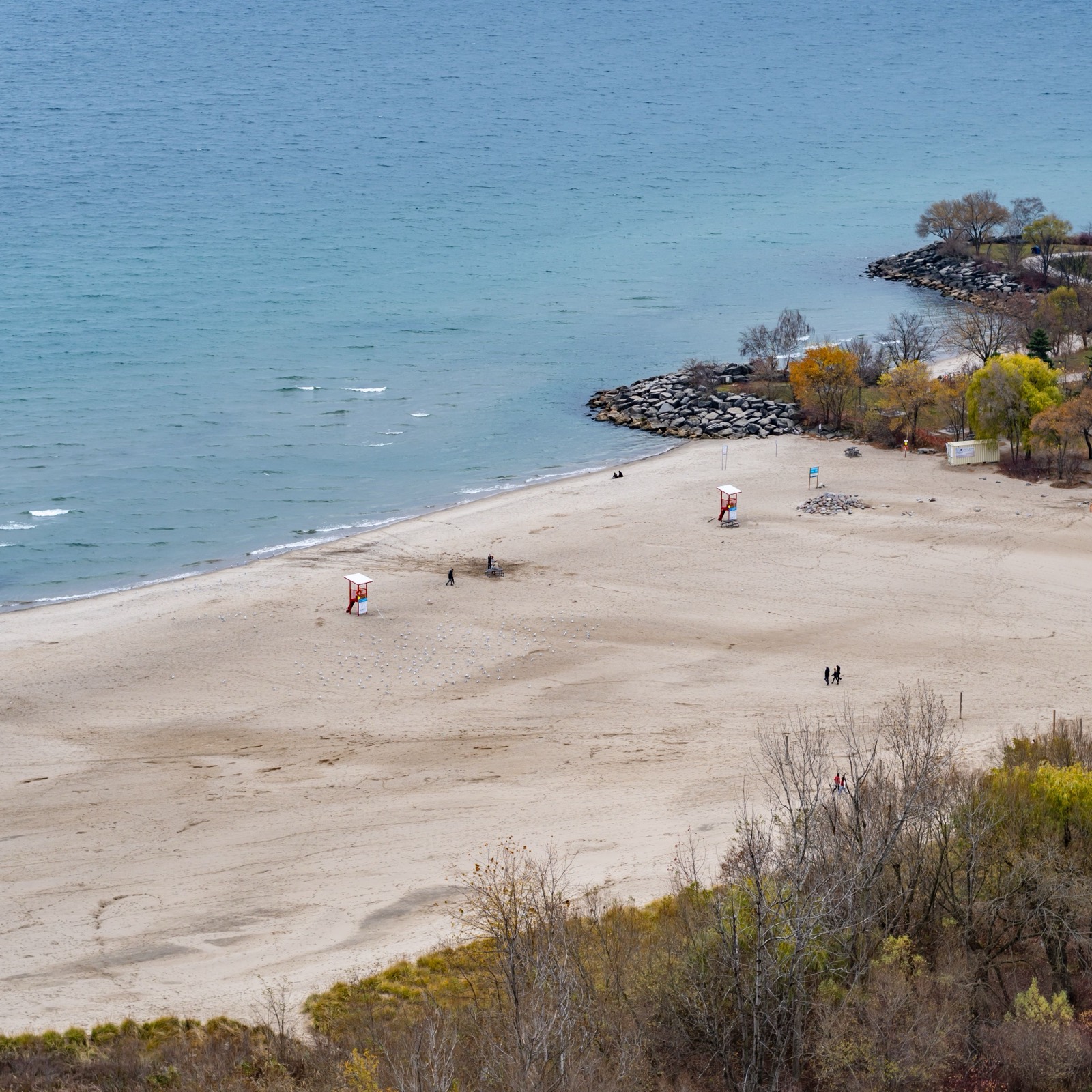The sandy beach below the Scarborough Bluffs